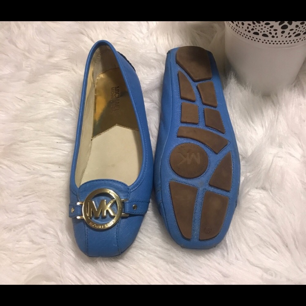 Michael Kors Turquoise Blue Fulton Flats